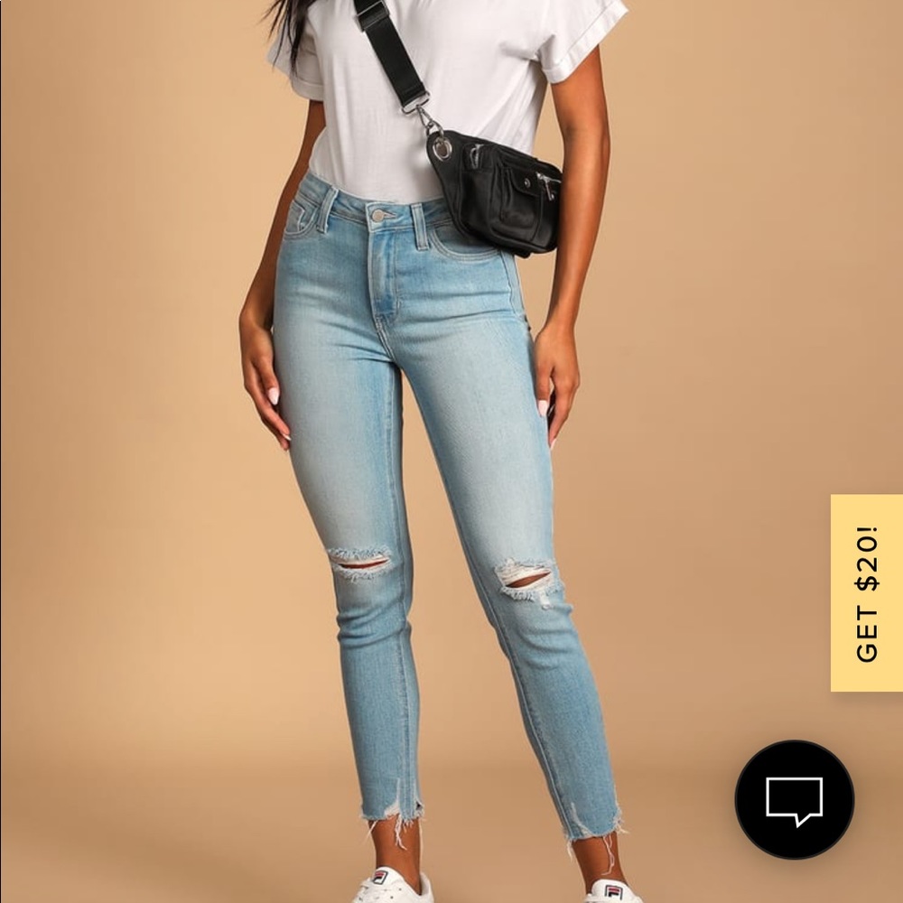 High rise skinny jeans